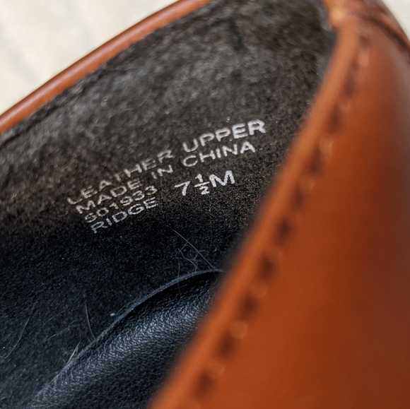 Mootsie a Tootsies Ridge Brown Leather Block Heel Loafer Shoes, 7.5 - Picture 6 of 8